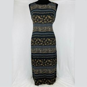 Norton McNaughton Maxi Dress Petite Medium M Boho Hippie Sleeveless Round Neck